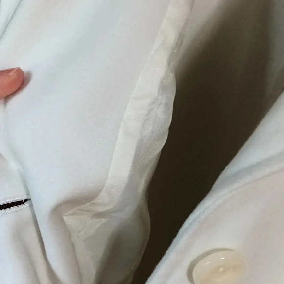 NEW soft cozy warm lined button blazer shacket ivory peacoat pockets NWOT 10 - Picture 10 of 14